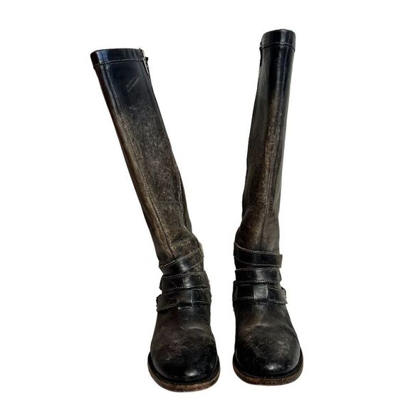 Freebird By Steven Womens 7 Irish Tall Leather Buckle Strap Riding Boots Brown - Picture 5 of 11